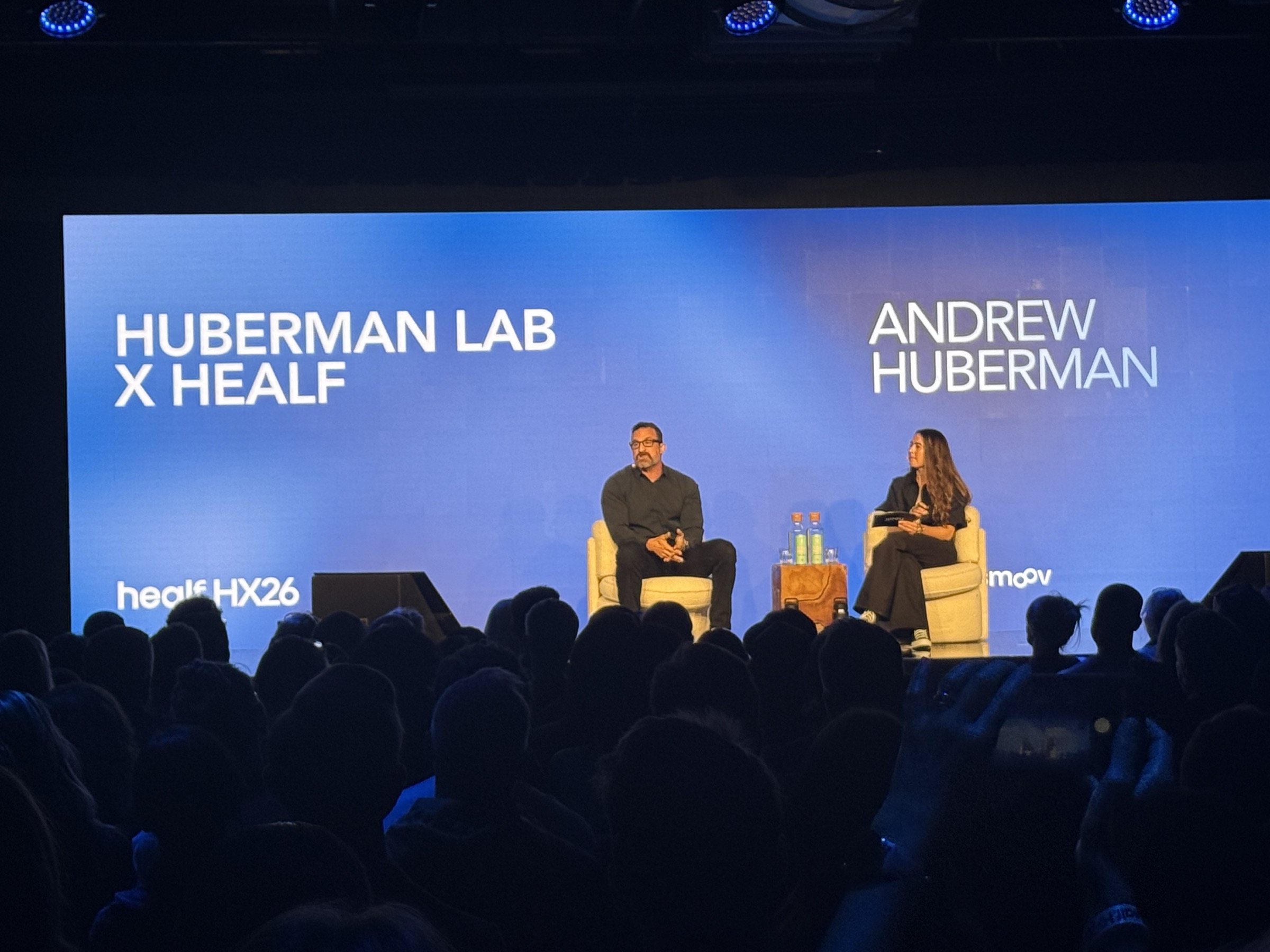Andrew Huberman in conversation on stage at Healf's HX26 conference, London, June 2026
