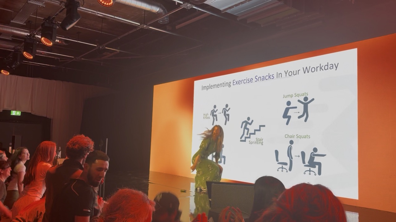 Dr Rhonda Patrick speaking on vigorous exercise and VO2 max at Healf HX26, London, June 2026